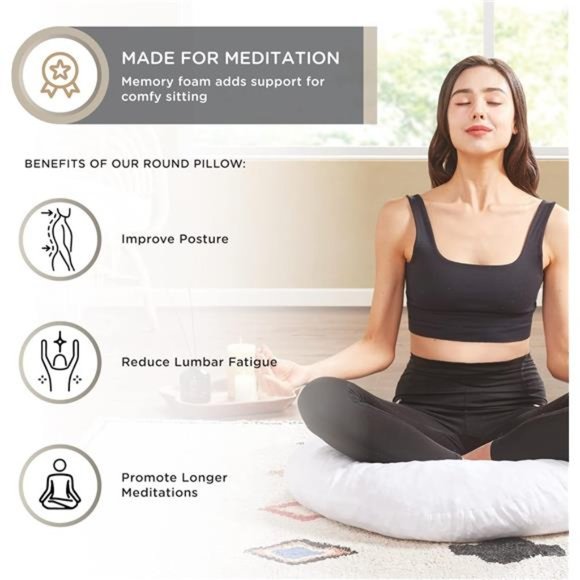 Round FloorPillow Insert,Large Thick Meditation Cushion,Circular Seating Cushion - Picture 5 of 7